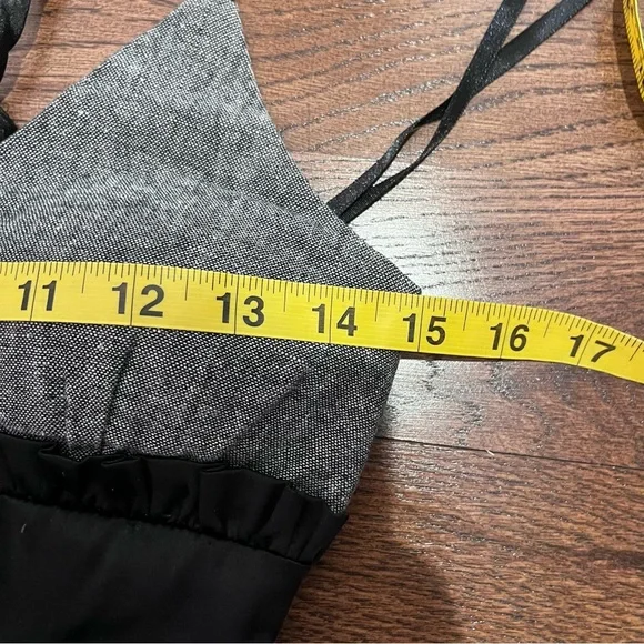 y2k wet seal gray and black baby doll v neck dress medium - Picture 7 of 9